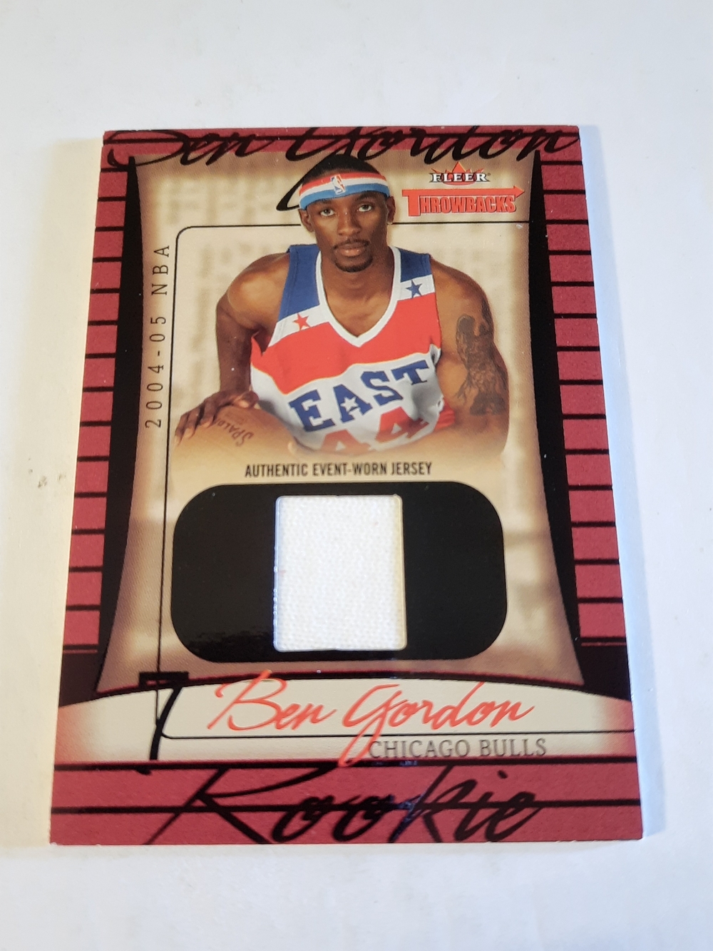Ben Gordon 2004-05 Fleer Throwbacks Authentic Event-Worn Jersey Rookie 181/499